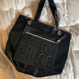 Vinyl “See by Chloè” tote bag